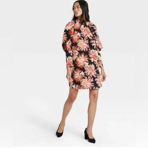 Who What Wear™ Floral Print Puff Long Sleeve Dress Size XS